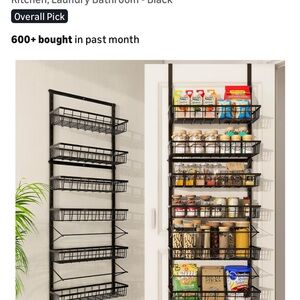 Over-the-Door Black Storage Rack